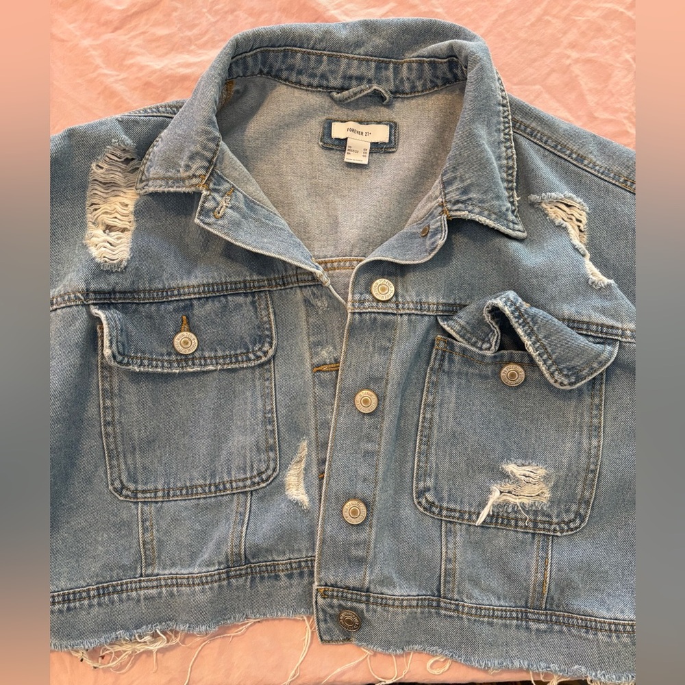 Forever 21 Cropped Jean Jacket